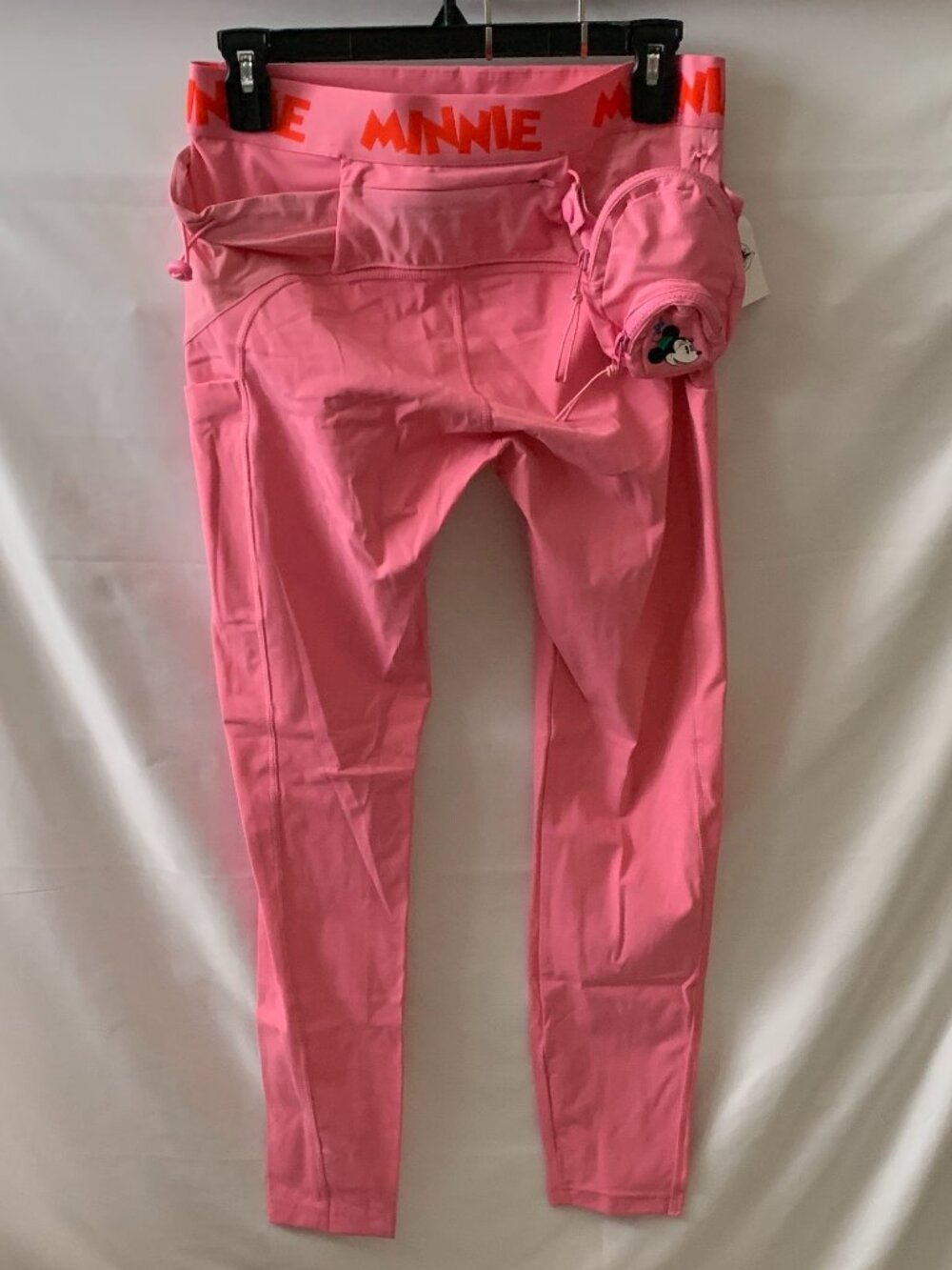 DISNEY X OUTDOOR VOICES Minnie Mouse Leggings in Pink Sz LARGE